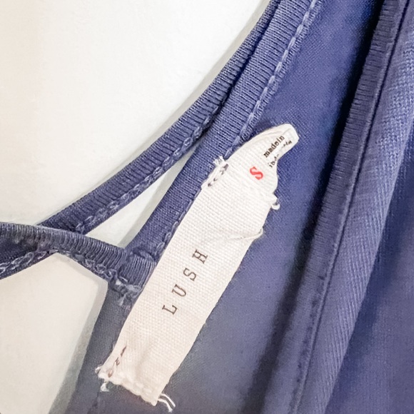 Lush Blue High-Low Stepped Hem Strappy Maxi Dress Size Small - Picture 3 of 8